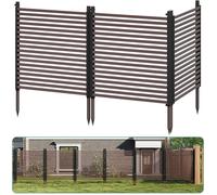 Panneaux brise-vue métal 122 cm H × 270 cm L (3 panneaux), antirouille, à piquer, extensible, clôture décorative
