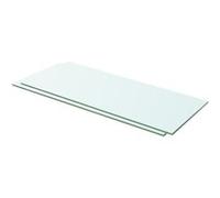 vidaXL 2X Panneaux d'Etagère Panneau de Rechange de Armoire Paroi à Lattes Salle d'Exposition Maison Magasin Durable Verre Transparent 60x20 cm