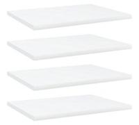 vidaXL 4X Panneaux de Bibliothèque Panneaux d’Étagère à Livres Plaques d’Étagère de Rangement Mural Décoration Blanc 40x30x1,5 cm Aggloméré