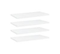 vidaXL Panneaux de Bibliothèque 4 pcs, Étagère Murale Flottante, Plaque d’Étagère de Rangement Salon Intérieur, Blanc Bois d’Ingénierie