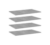 Panneaux de Bibliothèque 4 pcs, Etagère Murale Flottante, Plaque d'Etagère de Rangement Salon Intérieur, Gris Béton Bois d'Ingénierie