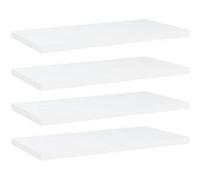 vidaXL Panneaux de Bibliothèque 4 pcs, Étagère Murale Flottante, Plaque d’Étagère de Rangement Salon Intérieur, Blanc Bois d’Ingénierie