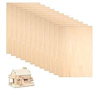 Panneaux de Contreplaqué, paquet de 12 Panneaux de Bois de Balsa, Panneau de Bois 200 x 200 x 1,5 mm, Panneaux multiplex, Panneaux de bois Artisanaux, pour Bricolage ou Modélisme