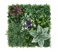 Panneaux de gazon artificiel - 50 x 50 cm - Décoration murale d'intérieur - Carrés de haie synthétique - Carrés de haie synthétique - Toile de fond pour jardin, balcon, intimité (A)