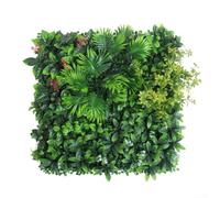 Panneaux de gazon artificiel - 50 x 50 cm - Décoration murale d'intérieur - Carrés de haie synthétique - Carreaux de haie synthétique - Toile de fond pour jardin, balcon, intimité (B)