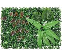 Panneaux de protection visuelle en plantes artificielles, lot de 24, dimensions 40x60 cm. Tapis de haies pour jardin, clôture, balcon, brise-vue. Plantes artificielles pour décoration murale