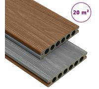 Panneaux de terrasse et accessoires WPC Marron/gris 20 m² 4 m