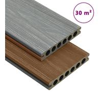 Panneaux de terrasse et accessoires WPC Marron/gris 30 m² 2,2 m