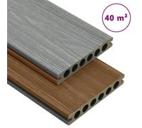 Panneaux de terrasse et accessoires WPC Marron/gris 40 m² 2,2 m