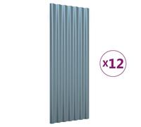 Panneaux de toiture 12 pcs Acier galvanisé Gris 100x36cm