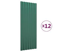 Panneaux de toiture 12 pcs Acier galvanisé Vert 100x36cm
