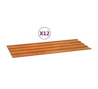 Panneaux de toiture ondulés, pour abris de jardin et hangars, en acier Corten, épaisseur 0,3 mm, 100x44 cm, lot de 12, couleur rouille (à patiner)