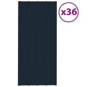 Panneaux de toiture vidaXL, 36 pièces, anthracite, 100 x 45 cm, acier galvanisé