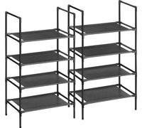 Panneaux décoratifs modernes, lot de deux, cadre métallique, panneaux en non-tissé, 45 x 28 x 80 cm, noir