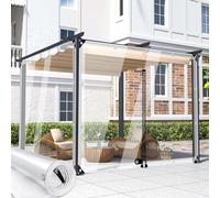 Panneaux Latéraux De Bâche Transparente Imperméable,Pergola Gazebo Rideaux De Bâche Claire Avec Fermeture Éclair,Bâche Pvc 0.3mm Étanche,Rideaux De Séparation,Avec Œillets,L×H-4*2.2m(13.1*7.2ft)