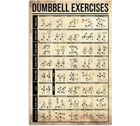 Panneaux métalliques de connaissances en fitness, exercices d'haltères, affiches rétro infographiques, plaques de guide de gymnastique, signe en étain vintage pour la maison, la salle, le club, décora
