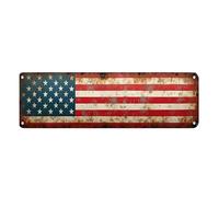 Panneaux métalliques patriotiques - Vintage fer-blanc - 40 x 10 cm, art mural du jour de l'indépendance | pour patio, ferme, porche, jardin, allées