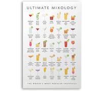Panneaux métalliques pour Cocktail Ultimate Mixology, décoration murale en aluminium, affiches de connaissances de barman, Guide d'apprentissage rapide, panneau en étain pour Bar, Pub, Club, 12x16 p