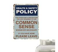 Panneaux métalliques Vintage, panneau de politique de santé et de sécurité, Art mural, décor humoristique sur le lieu de travail, pour la maison, le bureau et le Studio