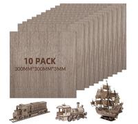 Panneaux multicouches de 3 mm, dimensions 300x300 mm, en bois de noyer, lot de 10 pièces