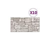 Panneaux muraux vidaXL, lot de 10, gris, 100 x 50 cm, mousse EPS
