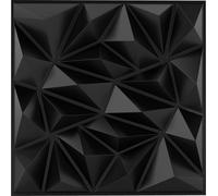Panneaux muraux 3D, motif losanges, noir, couverture de 10 m²