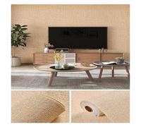 Panneaux Muraux Adhesif Lin 3D Mousse Auto-adhésif PVC Couleur Unie Épaissie Imperméable Fond Mur Rénovation Papier Peint Stickers Muraux Décoration Intérieure(Linen Khaki yellow,500cmx50cm)