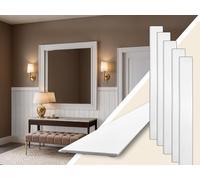 Panneaux muraux de 3 m² - Style maison de campagne - Boiserie - Revêtement mural en polystyrène dur (PS), blancs - Montage facile avec colle - Idéal pour revêtement mural/décoration de couloir anglais