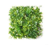 Panneaux muraux de fleurs artificielles 50 x 50 cm - Résistant aux UV - Carreaux de haie artificielles réalistes - Pour décoration d'intérieur et d'extérieur (D)