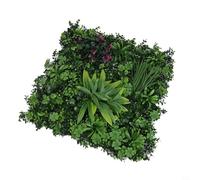 Panneaux muraux de fleurs artificielles 50 x 50 cm - Résistant aux UV - Dalles de haie artificielles réalistes - Pour décoration d'intérieur et d'extérieur (A)