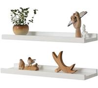 Panneaux muraux en bois massif, chêne, 60 cm, lot de 2, avec rebord, pour le salon, la cuisine, la chambre à coucher, panneaux décoratifs