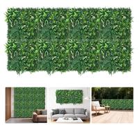 Panneaux muraux en gazon synthétique 50 x 50 cm - Lot de 8 panneaux de haie - Mur végétal d'extérieur - Plastique - Décoration suspendue - Vert