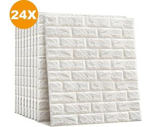 Panneaux muraux Happyment 3D noirs – 24 pièces – Carreaux muraux autocollants – Stickers muraux – Carreaux adhésifs – Résistants à l'eau – Pour salon et salle de bain – 70 x 77 cm