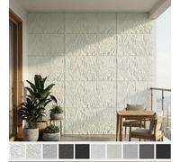 Panneaux muraux LZQ aspect pierre 3D, lot de 3 pièces, 120 x 60 cm, 0,72 m², revêtement mural en PU, aspect pierre de taille et roche, dalles en pierre, décoration murale, mur intérieur, salon, beige