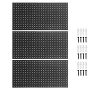 Panneaux muraux métalliques à emboîter, panneau modulaire à emboîter, rangement pour outils, 24 x 12 pouces, système de rangement noir