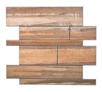 Panneaux Muraux - MOSANI - MOS200-58WRS - Mosaïque Autocollante - Aspect Bois Marron - 0 090 m²
