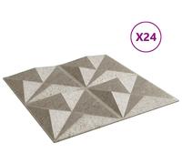 Panneaux muraux vidaXL, 24 pièces, motif Origami, béton, 50 x 50 cm, mousse XPS