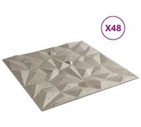 Panneaux muraux vidaXL, 48 pièces, béton améthyste, 50 x 50 cm, mousse XPS