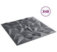 Panneaux muraux vidaXL, 48 pièces, gris améthyste, 50 x 50 cm, mousse XPS