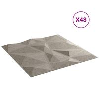 Panneaux muraux vidaXL, 48 pièces, gris béton, 50 x 50 cm, mousse XPS