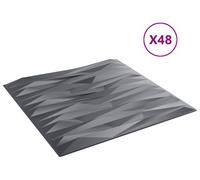 Panneaux muraux vidaXL, 48 pièces, gris pierre, 50 x 50 cm, mousse XPS
