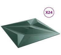 Panneaux muraux VidaXL « Étoile », 24 pièces, vert, 50 x 50 cm, mousse XPS