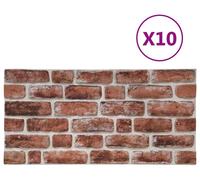 vidaXL : Panneaux muraux, 10 pièces, 100 x 50 cm, marron foncé et blanc, en mousse EPS
