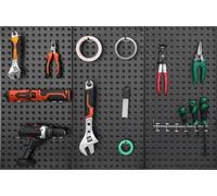 Panneaux perforés métalliques 3 panneaux 24" x 12" Organisateur mural pour outils de garage