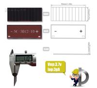 Panneaux solaires à lumière faible pour intérieur, 3,7 V, 2,5 µA, 30 x 12 mm, 10 sections, cellules solaires amorphes, cellules solaires à film mince