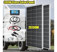 Panneaux solaires, ensemble de 300W – Kit solaire monocristallin avec régulateur de charge PWM de 20A et matériel de montage