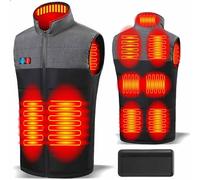 Panngu Gilet chauffant avec batterie externe, veste avec chauffage, gilet chauffant pour homme et femme - Veste chauffante avec batterie