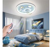 PANNN Plafonnier LED avec Ventilateur Lampe Moderne pour Enfants Plafonnier pour Chambre d'enfant Garçon Ou Fille Lampe D'intérieur avec Télécommande pour Chambre À Coucher Lampe De Salon(B)