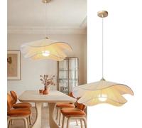 PANNN Suspension En Rotin Lustre Vintage De Style Fermier Style Bohème Pour Table À Manger Lamp Plafonnier LED Convient Pour Îlot De Cuisine Salle À Manger Salon Chambre À Coucher(blanc,40cm)