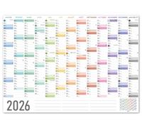 Panorama Calendrier Mural 2026-50x70 cm - Organisateur Frigo Annuel, Mensuel en Français - Agenda 2026 en Grand Format et Mini - Papier 250 g.